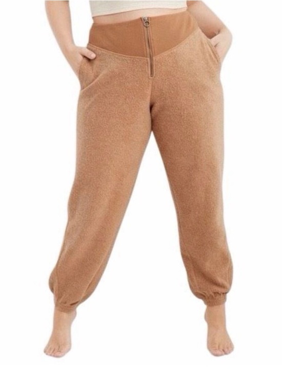 aerie Pants - aerie Tan Corset Jogger with High Zip Waist